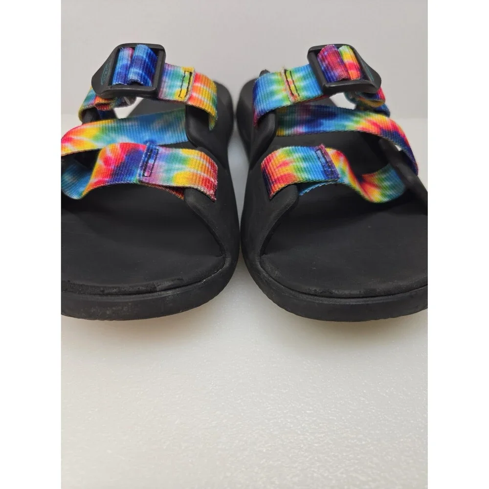 Chaco Kid's Chillos Slide Slip-On Sandals Rainbow Tie Dye Kids Unisex Size K3